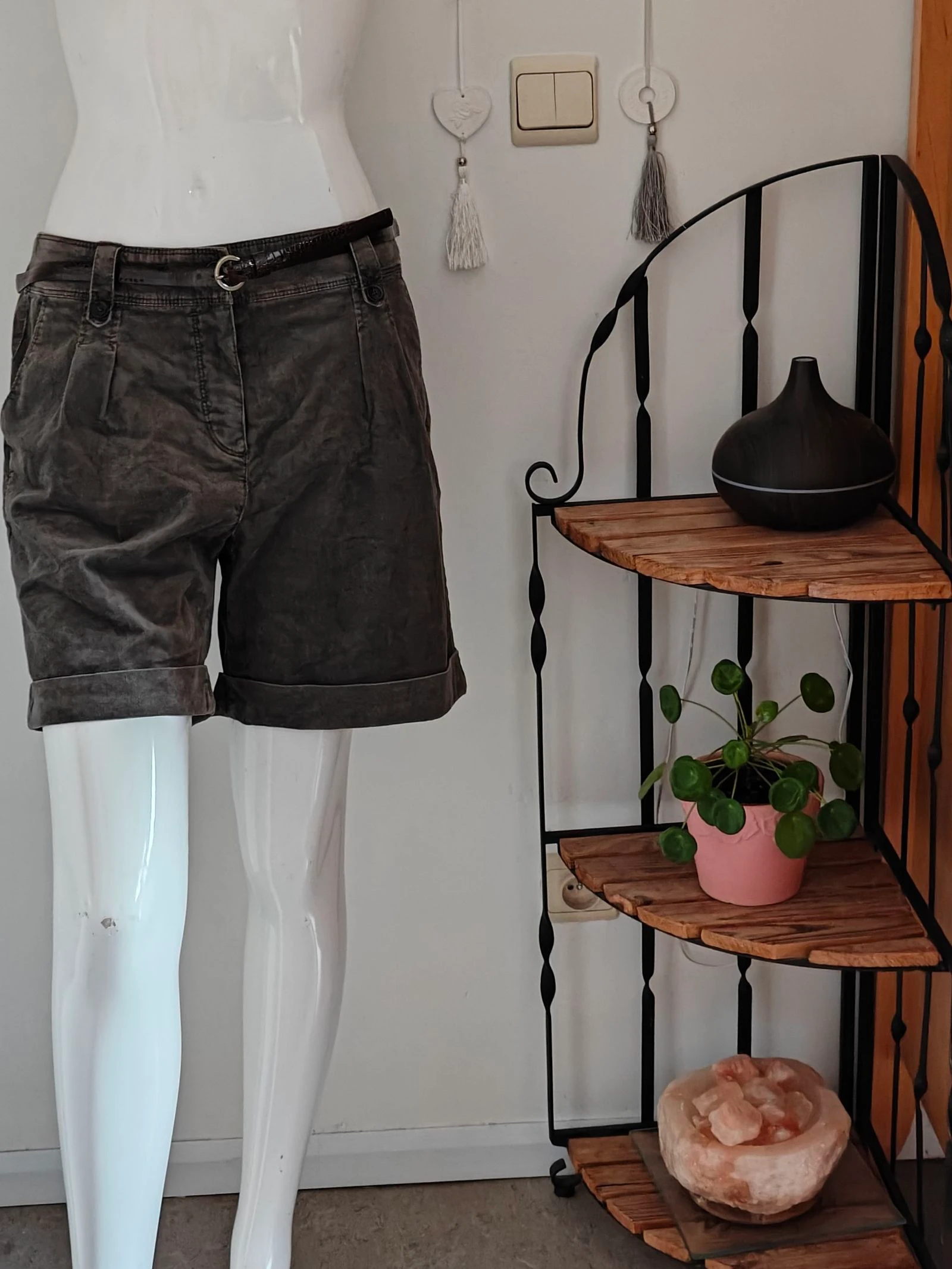 Grijze Taifun bermuda short met ceintuur